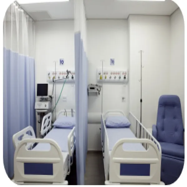 Página de produto: Biombo com cortina de tiras hospitalar